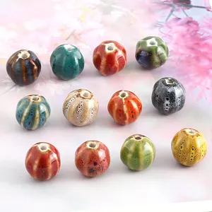 Perline Sciolte in Ceramica Vintage Motivo Anguria Smaltato Accessori per la Creazione di Gioielli Fai da Te Perline Distanziatrici Fatte a Mano per Braccialetto