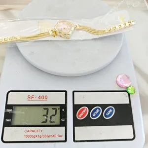 Orologio donna elegante quadrifoglio strass, orologio bracciale moda di lusso.