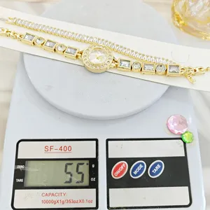 Ensemble montre et bracelet en strass doré élégant femmes bijoux de luxe mode