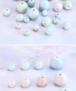 Colorful ceramic candy beads for handmade DIY bracelets and jewelry accessories making wholesale.
