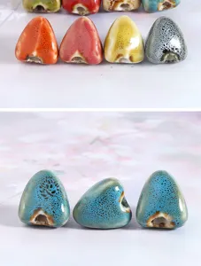 Vintage ceramic beads detail, handmade DIY loose charm for bracelet jewelry making.