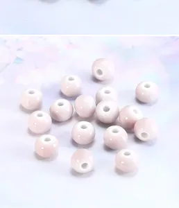 Pink ceramic loose beads for DIY handmade bracelets jewelry making accessories kit