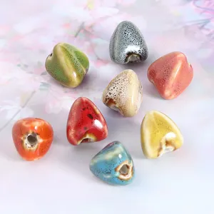 Retro Ceramic Zongzi Beads Glazed Shape Loose Beads DIY Bracelet Necklace Jewelry Making Accessories