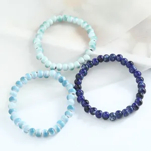 Bracelet de Perles en Céramique Fait Main Femme Style Artistique Élégant Bijoux