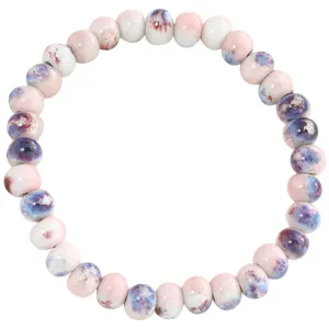 Bracelet en perles de ceramique de Jingdezhen pour femmes, bijoux de cercle unique.