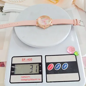 Orologio da polso donna in pelle con strass sabbia mobile, carina orologio quarzo.