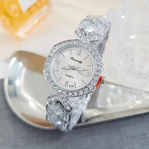 Elegante dames strass kwarts horloge met sprankelende kristallen, luxe polshorloge voor dagelijks.