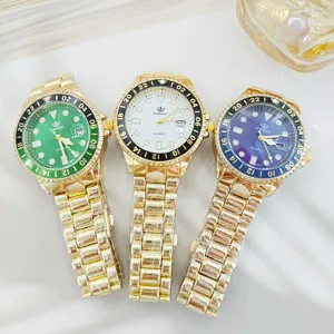 Men luxury steel quartz watch casual business waterproof calendar wristwatch stainless steel