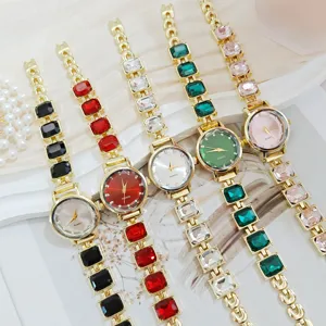 Reloj mujer cuarzo lujo moda cristal estrás pulsera reloj tendencia elegante reloj de pulsera