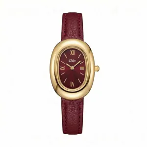 Elegante Orologio al Quarzo Ovale da Donna Moda Cinturino in Pelle PU Quadrante con Numeri Romani Orologio da Polso di Lusso Minimalista