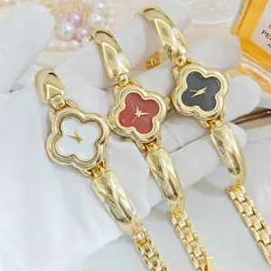 Luxury Four-Leaf Clover Quartz Women Watch Elegant Bracelet Wristwatch Perfect Gift