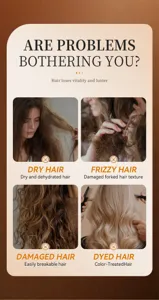 Batana oil hair mask detail showing dry and damaged hair problems for deep repair and care.