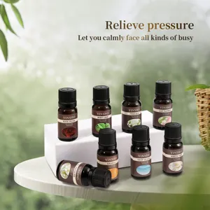 Plant essential oil set for aromatherapy diffuser, 7 soothing plant fragrances for home use.