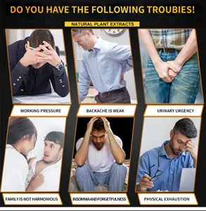 Professional men wellness oil detail banner highlighting daily stress and physical support needs.