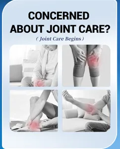 Joint massage cream detail banner showing pain relief for knees, hands, ankles, and elbows.
