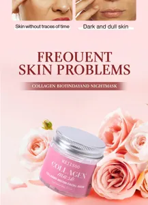Kollagen Biotin Gesichtsmaske Glas Detailansicht mit glatter Textur und eleganter Verpackung.