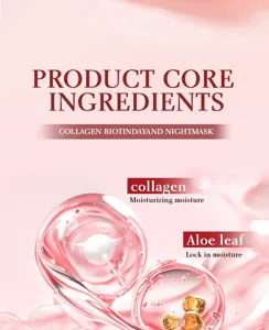 Kollagen Biotin Tag Nacht Maske Kernzutaten Detailgrafik Rosa Feuchtigkeitspflege Hautpflege