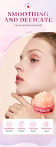 Strawberry lip scrub for exfoliating dead skin, moisturizing and brightening dry lips.