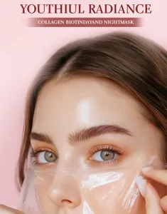 Kollagen Biotin Tag und Nacht Gesichtsmaske fuer tiefenwaehrende Hautpflege und Feuchtigkeit.