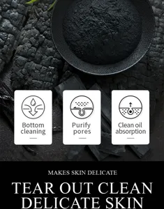 Bamboo charcoal peel-off mask powder deep cleans pores and absorbs excess oil effectively.