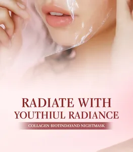 Kollagen Biotin Tag und Nacht Gesichtsmaske fuer tiefenwirksame Feuchtigkeitspflege.