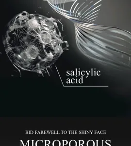 Salicylic acid microporous blackhead removal mask detail graphic showing deep pore cleansing.