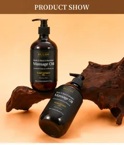 Professional body massage oil with plant extracts, 240ml moisturizing formula for spa care.