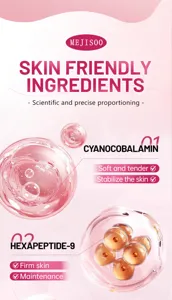 Detail view of the active ingredients cyanocobalamin and hexapeptide in essence.