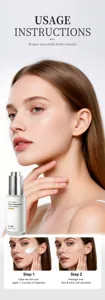 Gebruiksdetail van collageen booster serum voor een gladde en verzorgde huidtoepassing.