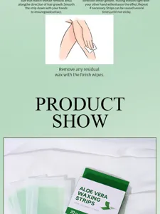 Stisce depilatorie alla ceretta con Aloe Vera per braccia, gambe e viso. Facile da usare.