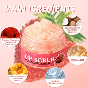 Strawberry lip scrub 40g moisturizing exfoliating dead skin lip care natural plant extract