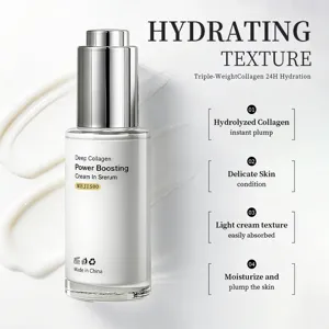 Hydraterend collageen gezichtsserum met pipet, diep vochtinbrengende huidverzorgingscrème 40ml
