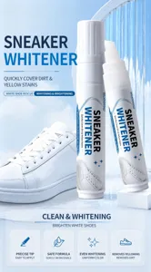 Sneaker whitener pen quickly covers dirt and yellow stains for clean white shoes easily.