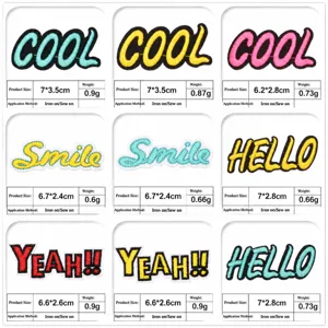 Engelse letters geborduurde stoffen patches strijkbare kleding accessoires hoofdafbeelding