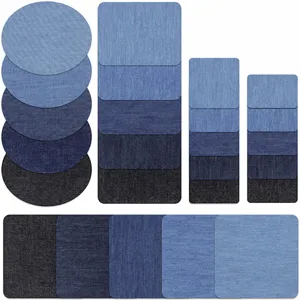 Denim Patches Iron On Repair Patches Self Adhesive Denim Cloth Patches For Jeans Clothing Elbow Knee DIY Repair Craft