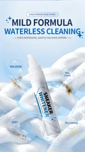 Portable sneaker whitener pen for yellowing shoe edges, easy cleaning and stain removal.