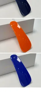 Plastic shoe horn with hanging hole portable long handle shoe helper details view
