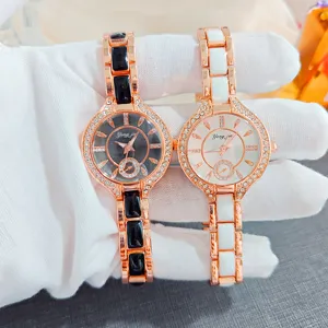 Orologio donna strass lusso bracciale ceramica orologio quarzo set accessorio moda