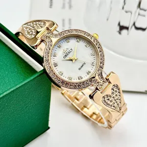 Reloj de Pulsera de Aleación de Moda Elegante para Mujer Lujo Cadena de Corazón Reloj de Cuarzo Analógico Reloj Decorativo de Damas Joyería