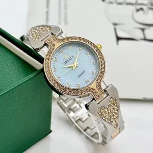 Reloj de cuarzo para mujer estrás corazón eslabón elegante moda estilo uso diario