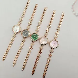 Mode Damen Strass Armbanduhr Weizenähre Eingelegt Legierung Quarzuhr Elegant Blumen Zifferblatt Schmuck Uhr Geschenk Für Sie