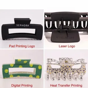 Acrylic hair claw clip custom printing design fashion hair accessories for women girls daily wear