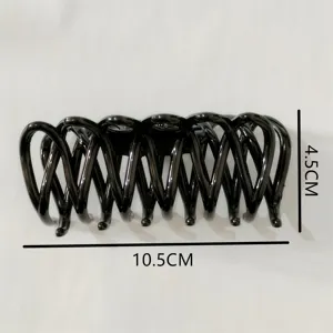 Large black glossy hair claw clip, 10.5cm shark clip, stylish hair accessory for women.