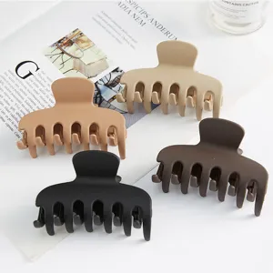 Korean Style Matte Plastic Hair Claw Elegant Solid Color Large Hair Clip For Women Daily Hair Styling Accessories
