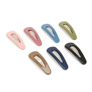Set of colorful snap hair clips minimalist metal matte hairpins for women daily hair styling
