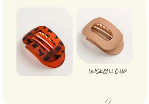 Fashionable oval plastic hair claw clip set, minimalist design, elegant daily hair accessories.