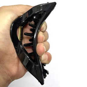 Molla per capelli triangolare in plastica nera accessorio per capelli minimalista