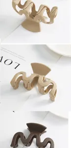 Matte plastic hair claw clip minimalist wave shark clip elegant dopamine hairpin for women