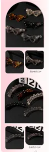 Glossy rhinestone butterfly banana hair clips elegant ponytail holder for daily hair styling