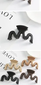 Plastic wavy hair claw clip minimalist elegant shark clip multi-color daily styling accessory